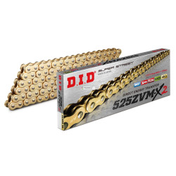 DID 525 120L ZVM-X2 X'ring gold rivet link chain