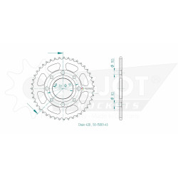 Esjot 428 43t steel rear sprocket (JT 269)