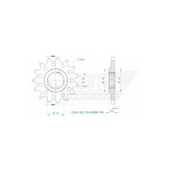 Esjot 520 15t front sprcket (JT 1579)