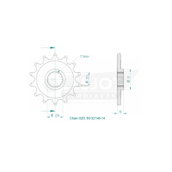 Esjot 520 14t front sprocket (JT 1441)