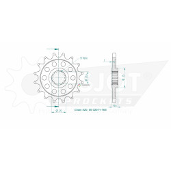 Esjot 520 16t front sprcket (JT 1581)