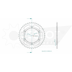 Esjot 520 43t steel rear sprocket (JT 808)