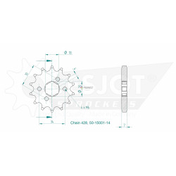 Esjot 428 14t front sprocket (JT 259)