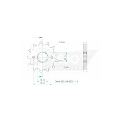 Esjot 530 13t front sprocket (JT 570/519/513)