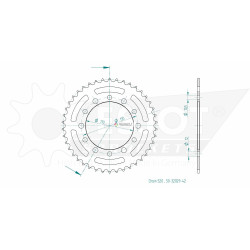 Esjot 520 42t steel rear sprocket (JT 1486)