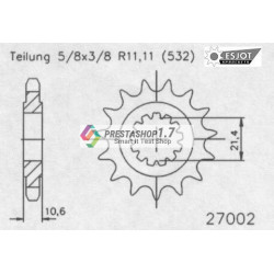 Esjot 532 16t front sprocket (JT 584)