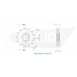 Esjot 428 13t front sprocket (JT 1907)