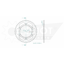 Esjot 520 44t Aluminium rear Sprocket (JT 897)