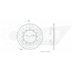 Esjot 520 43t Aluminium rear Sprocket (JTA486)