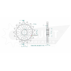 Esjot 520 17t front sprocket (JT 1581)