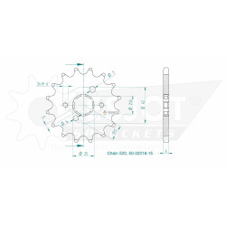 Esjot 520 16t front sprocket (JT 572/569)