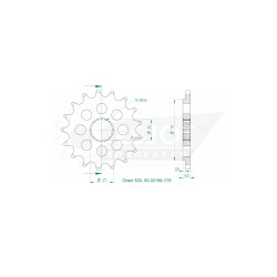 Esjot 520 17t front sprocket (JT 1423)