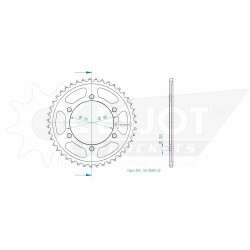 Esjot 530 43t steel rear sprocket