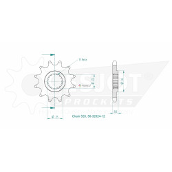 Esjot 520 12t front sprocket (JT 1901)