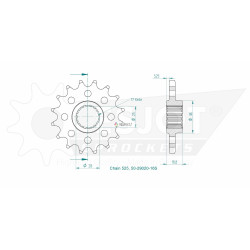 Esjot 525 16t front sprocket (JTF704)