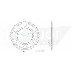 Esjot 525 44t steel rear sprocket (JT 1531)