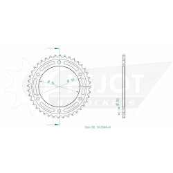 Esjot 530 40t steel rear sprocket (JT 1306)