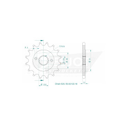 Esjot 520 16t front sprocket (JT 1401)