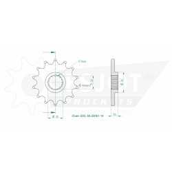 Esjot 520 14t front sprocket (JT 1902)