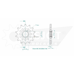 Esjot 520 14t front sprocket (JT284)