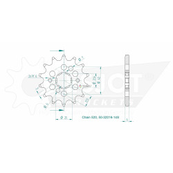 Esjot 520 14t front sprocket (JT 572/569)