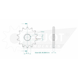 Esjot 525 14t front sprocket (JT 520)