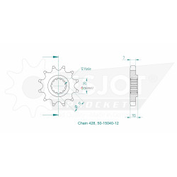 Esjot 428 12t front sprocket (JT 1907)