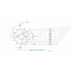 Esjot 428 13t front sprocket (JT 550/425)