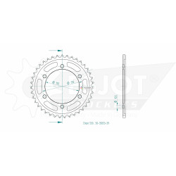 Esjot 530 39t steel rear sprocket