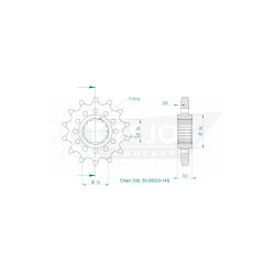 Esjot 530 14t front sprocket (JTF333)