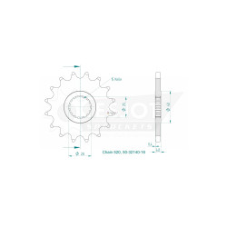 Esjot 520 16t front sprocket (JT 1592)