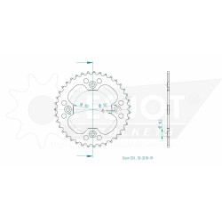 Esjot 520 39t steel rear sprocket (JT1565)