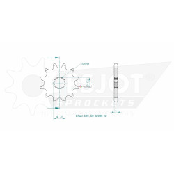 Esjot 520 12t front sprocket (JT 564)