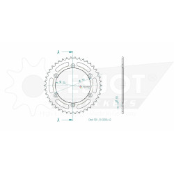 Esjot 520 42t steel rear sprocket (JT 460)