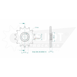 Esjot 520 14t front sprocket (JT 1901)