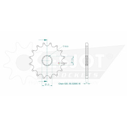 Esjot 520 16t front sprocket (JT 565)