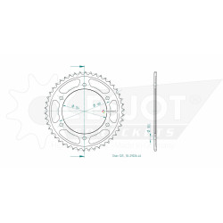 Esjot 525 46t steel rear sprocket (JT 1307)