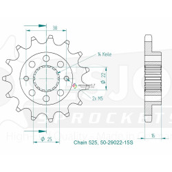 Esjot 520 15t front sprocket (JT 740)