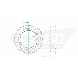 Esjot 525 43t steel rear sprocket (JT 1791)