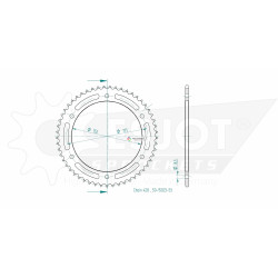 Esjot 428 53t steel rear sprocket (JT 839)