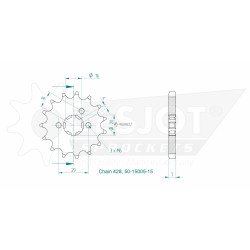 Esjot 428 15t front sprocket (JT 550/425)