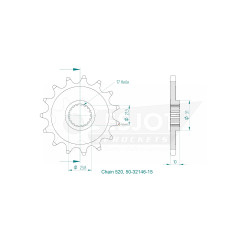 Esjot 520 15t front sprocket (JT 1441)