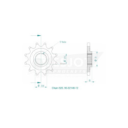 Esjot 520 12t front sprocket (JT 1441)