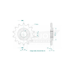 Esjot 520 14t front sprocket (JT 1577)