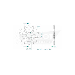 Esjot 520 14t front sprocket