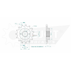 Esjot 520 15t front sprocket (JT 736)