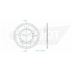 Esjot 525 44t steel rear sprocket (JT 1304)