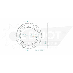 Esjot 428 57t steel rear sprocket (JT 839)