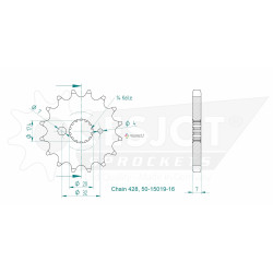 Esjot 428 16t front sprocket (JT 558)