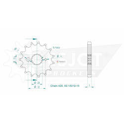 Esjot 428 15t front sprocket (JT 558)